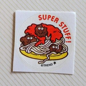 10/$25 Spaghetti "Super Stuff" Scratch & Sniff Retro Sticker
